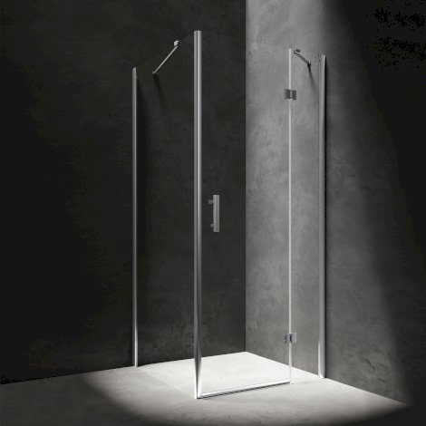 OMNIRES MANHATTAN kabina prysznicowa kwadratowa z drzwiami uchylnymi, 100x100cm, chrom/transp MH1010CRTR